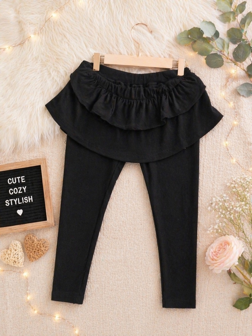 Black Ruffle Skirt Leggings Kids